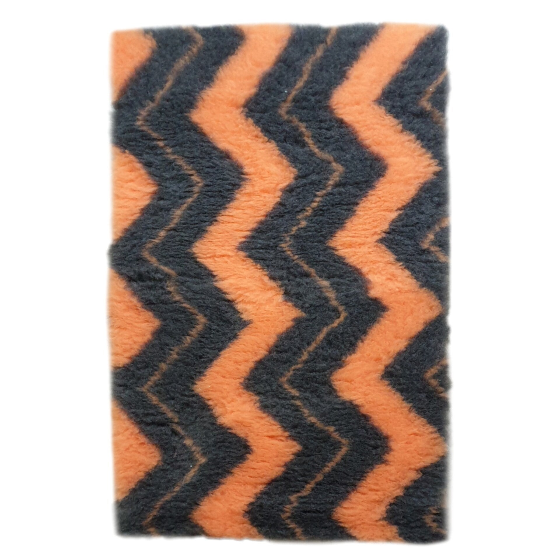 Vet bed "Zigzag' Antraciet- Oranje 75x50