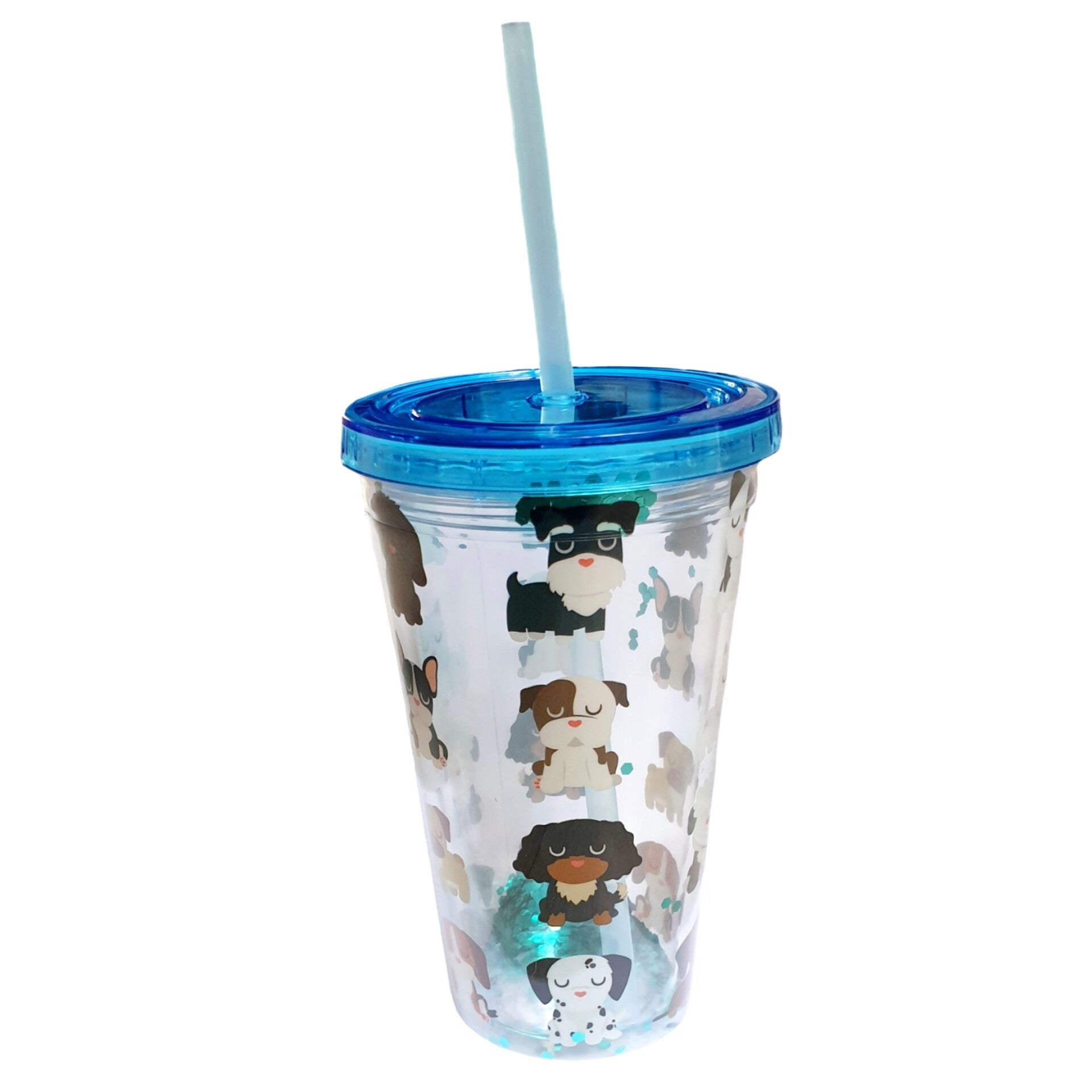 Drinkbeker met rietje "Honden"