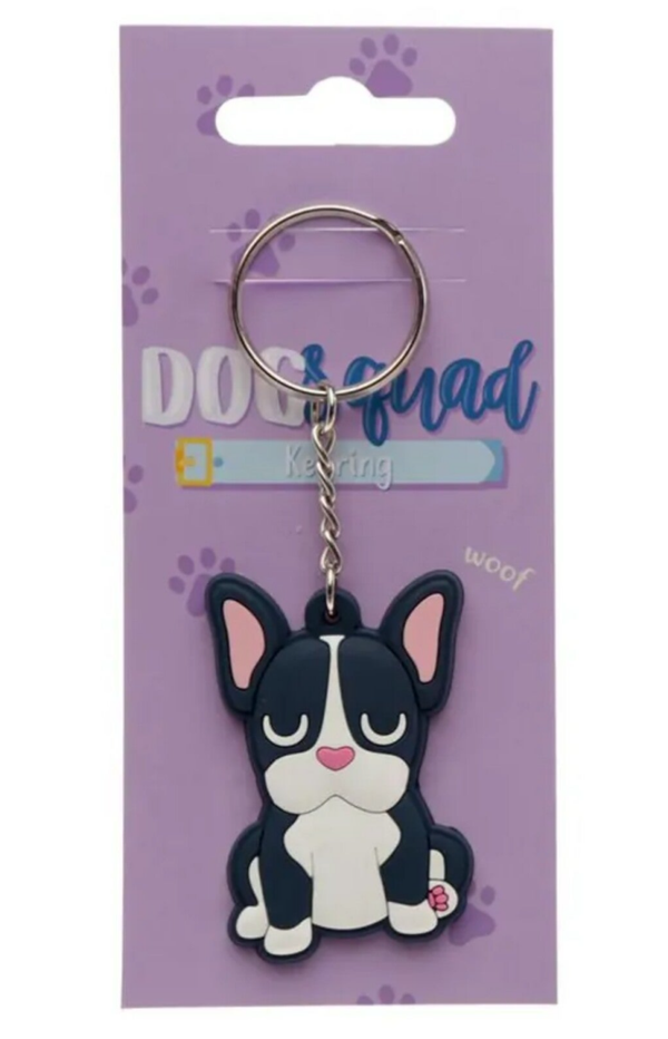 Sleutelhanger "Bulldog" zwart wit