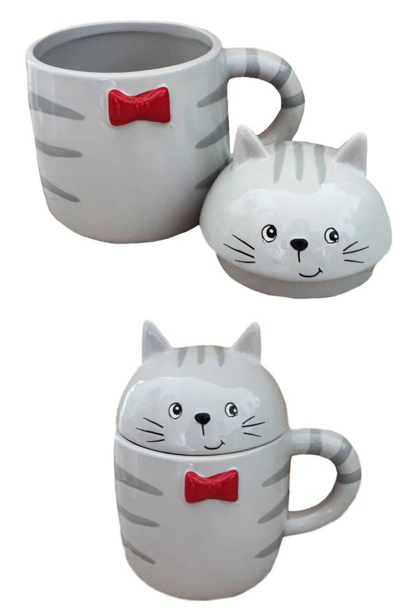 Kattenmok met deksel Grijs