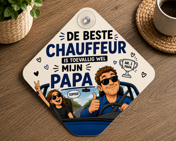 Autobordje | De beste chauffeur is toevallig wel mijn papa! (Oudere dochter)