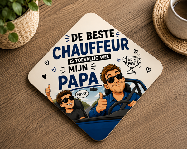 Autobordje | De beste chauffeur is toevallig wel mijn papa (oudere zoon)