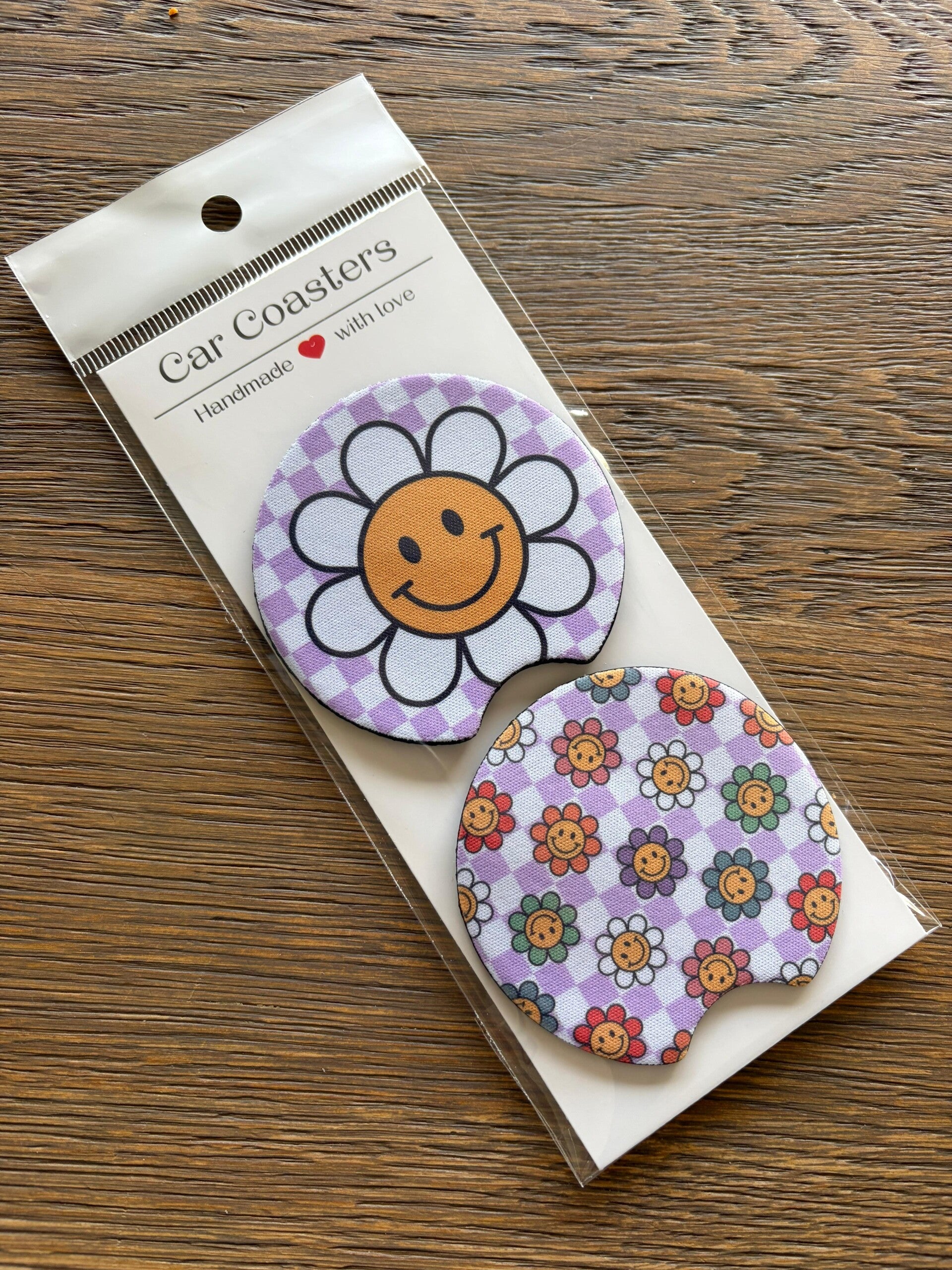 Car Coaster | Bloemen paars