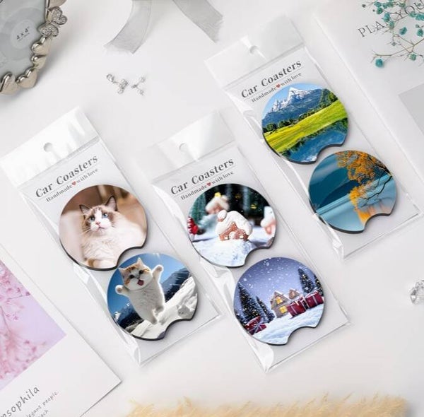 Car Coasters | Blanco; jou eigen ontwerp!