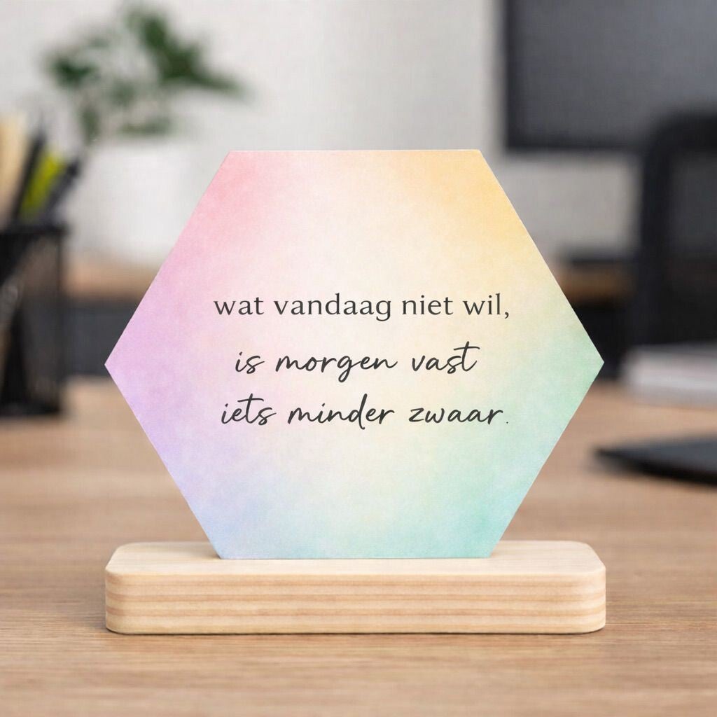 Hexagon met standaard - Gepersonaliseerd