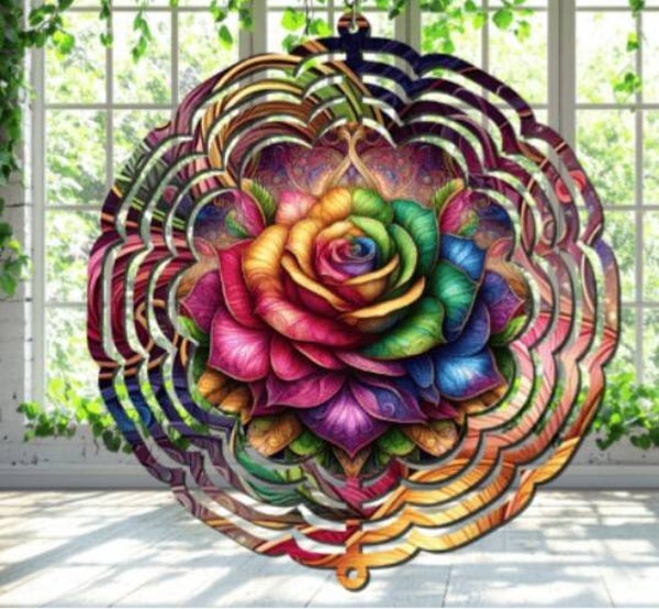 Windspinner | Regenboog Roos