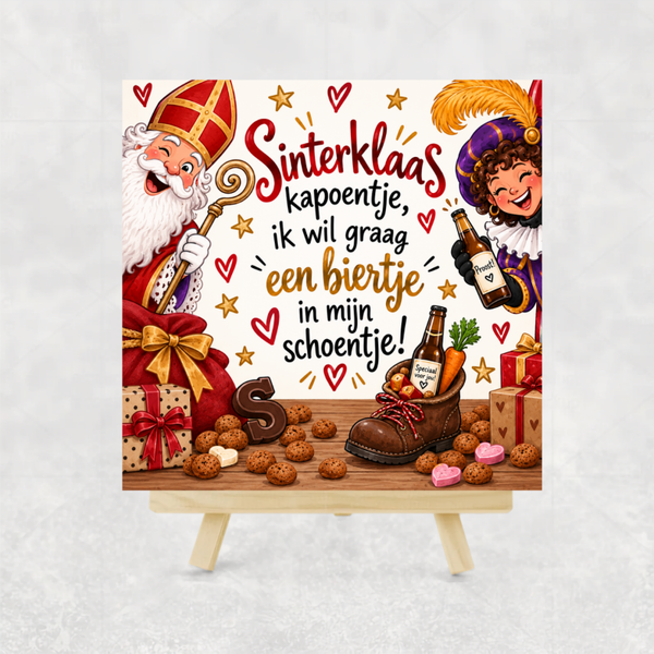 Tegeltje | Sinterklaas kapoentje, ik wil graag een biertje in mijn schoentje!