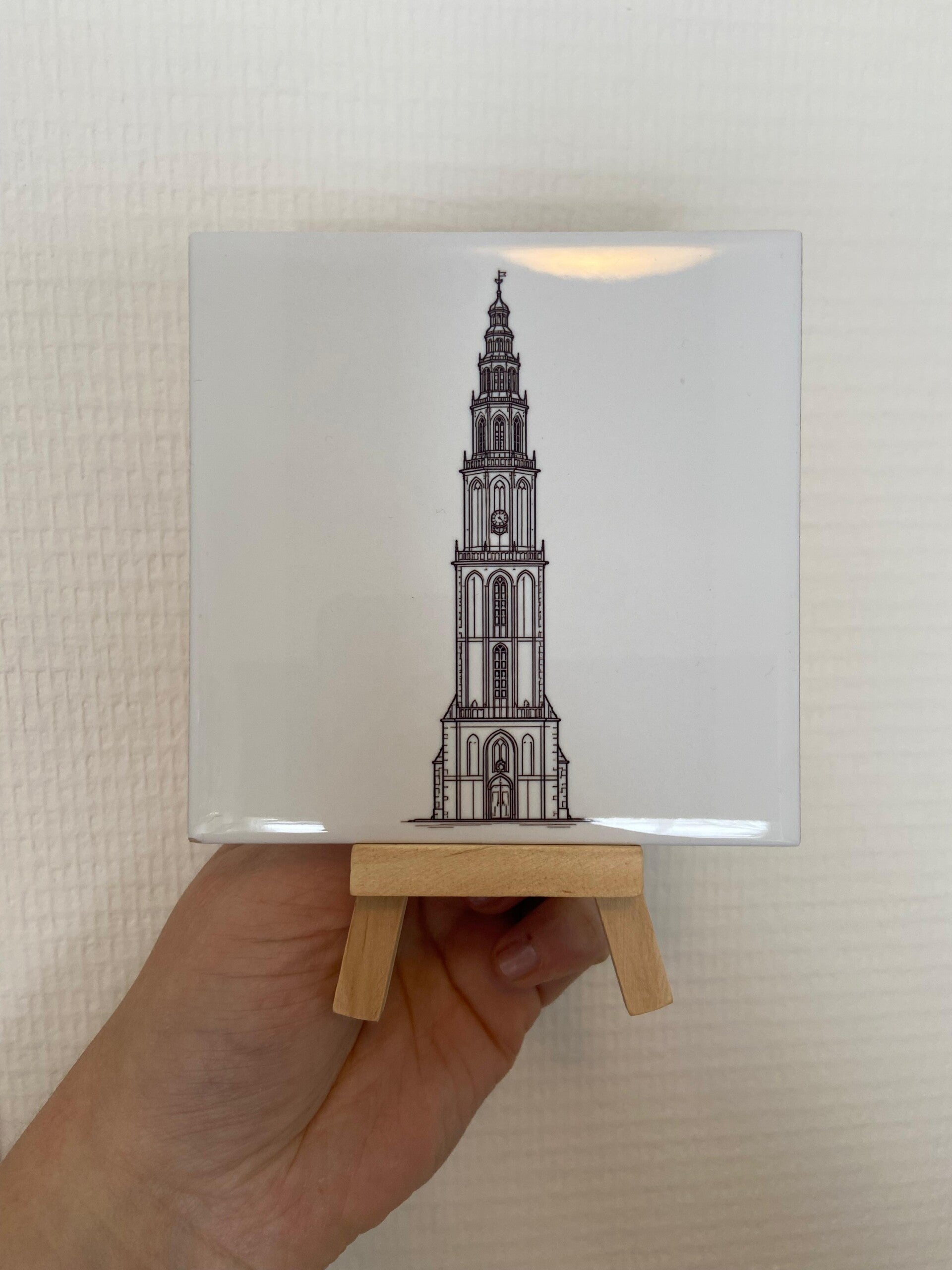 Tegeltje | Lijntekening Martinitoren Groningen