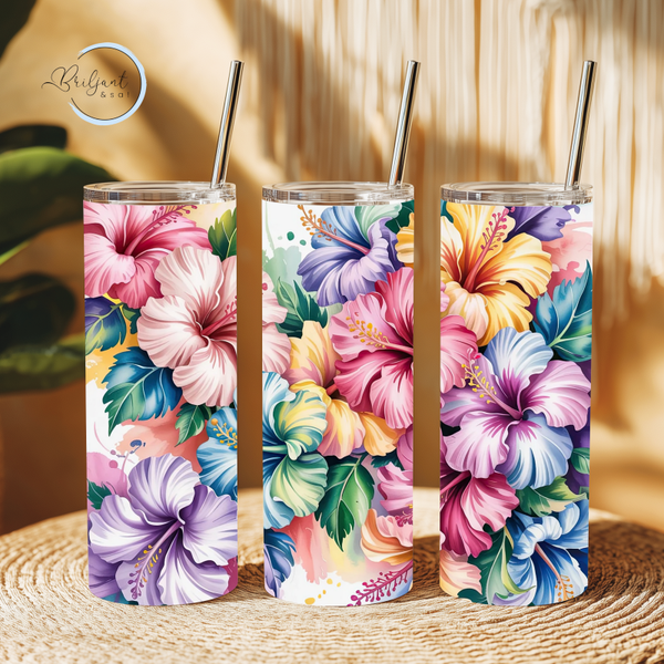 Tumbler | Bloemen pastelkleuren