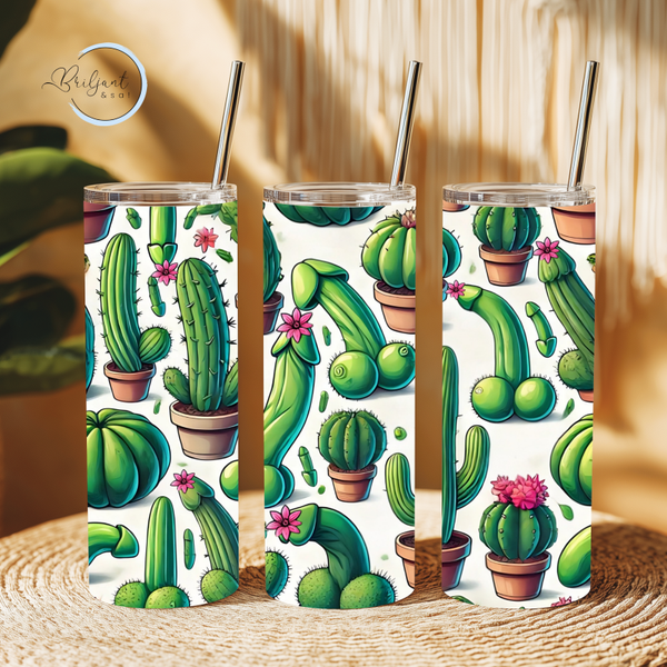 Tumbler | Cactussen met witte achtergrond