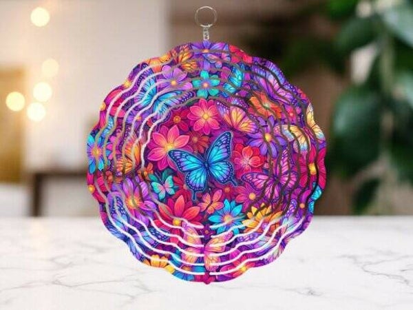 Windspinner | Vlinder neon roze