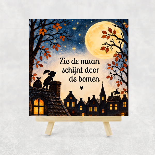Tegeltje | Zie de maan schijnt door de bomen