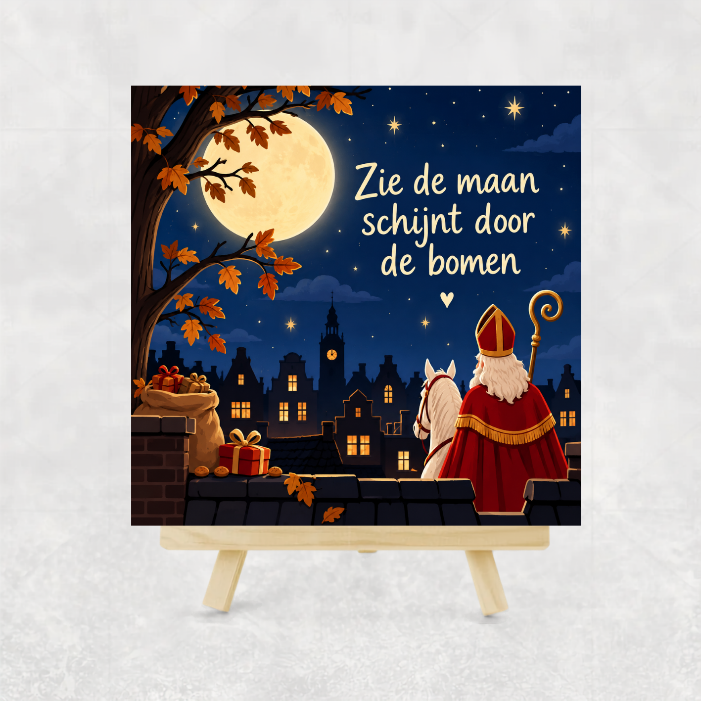 Tegeltje | Zie de maan schijnt door de bomen, versie 2