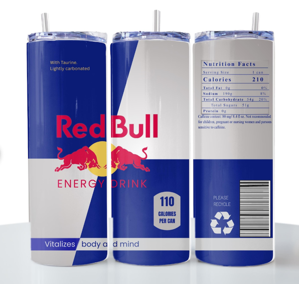 Personalised Red Bull 20oz steel tumbler