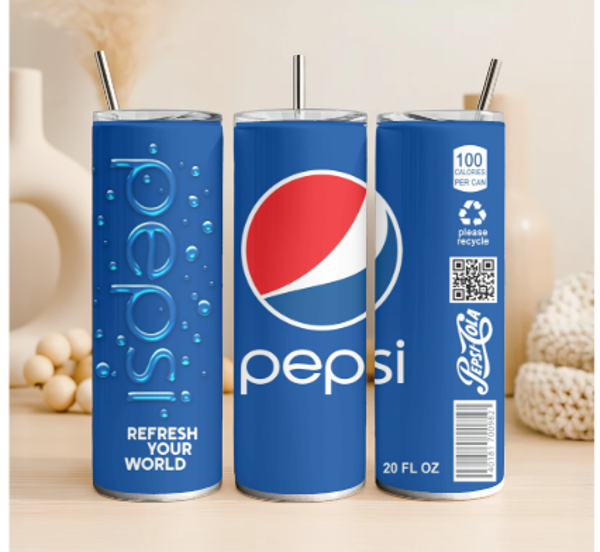 Personalised Pepsi 20oz steel tumbler