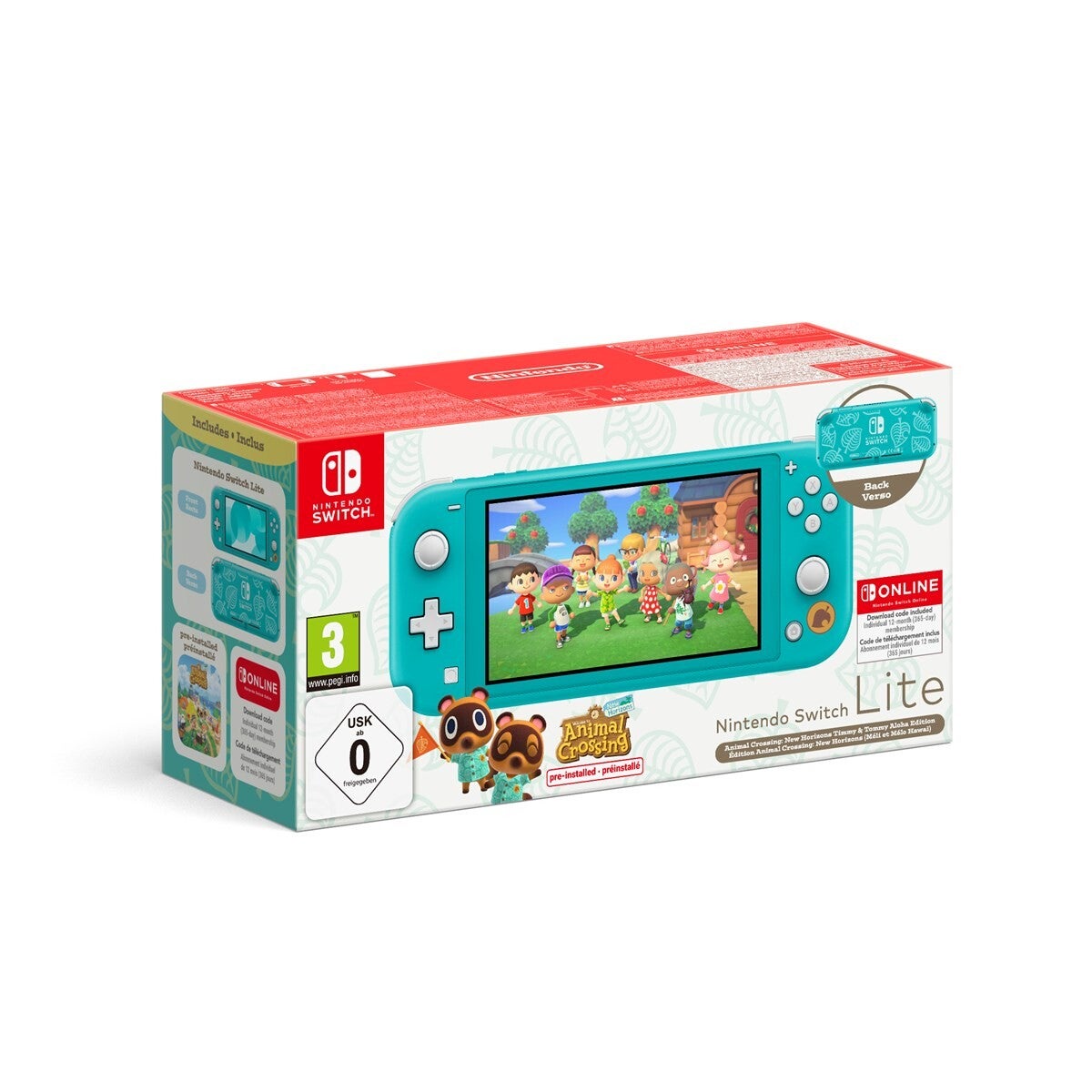 NINTENDO SWITCH LITE TURCHESE CON ANIMAL CROSSING T.TOMMY + 12 MESI NSO