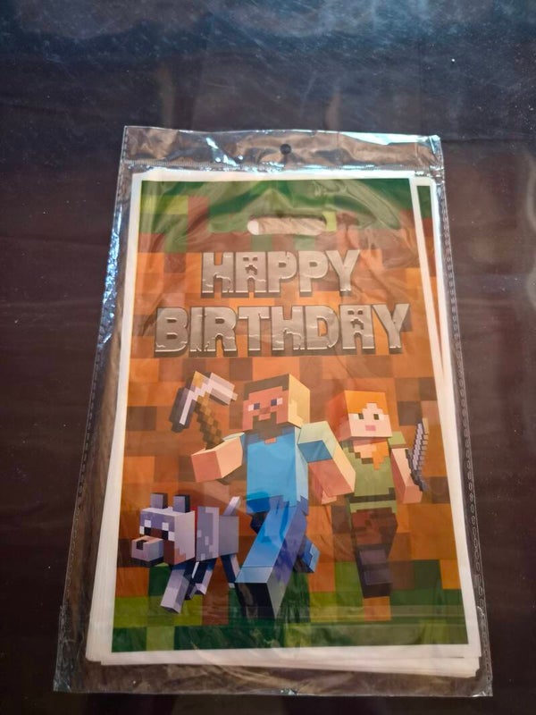 thema zakje minecraft happy birthday