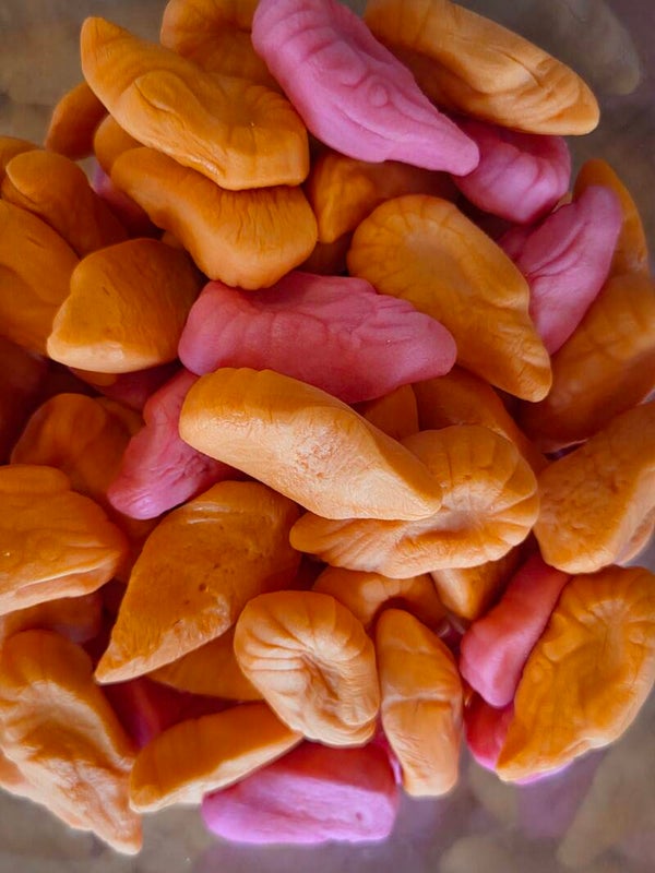 oranje en roze garnalen mix