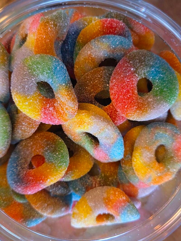gesuikerde regenboog ringen----Halal----