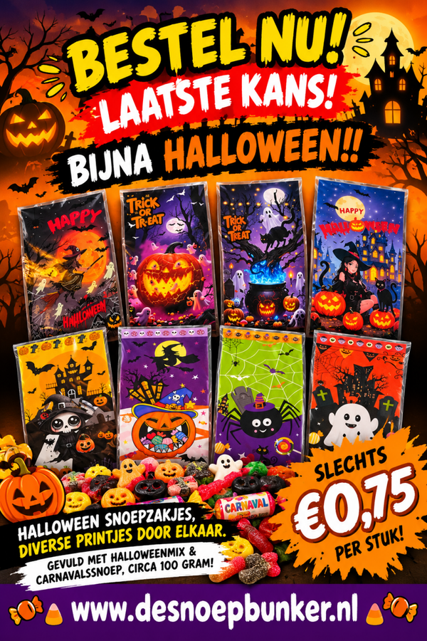 bestel hier je Halloween snoepzakken ** laatste week**