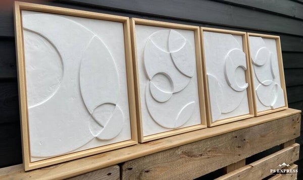 3D vierluik 40x30 inclusief baklijst