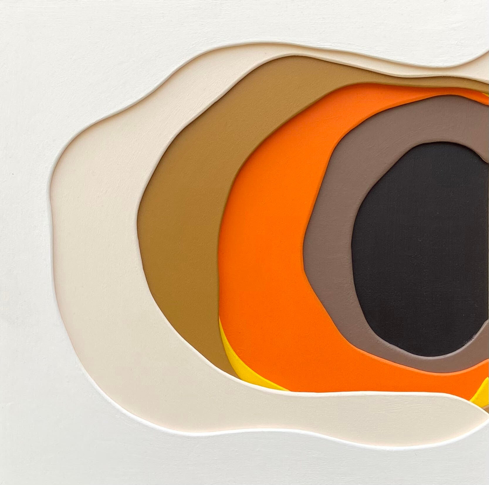 3D (MDF) multicolor curve 40x40 cm inclusief baklijst (verkocht)