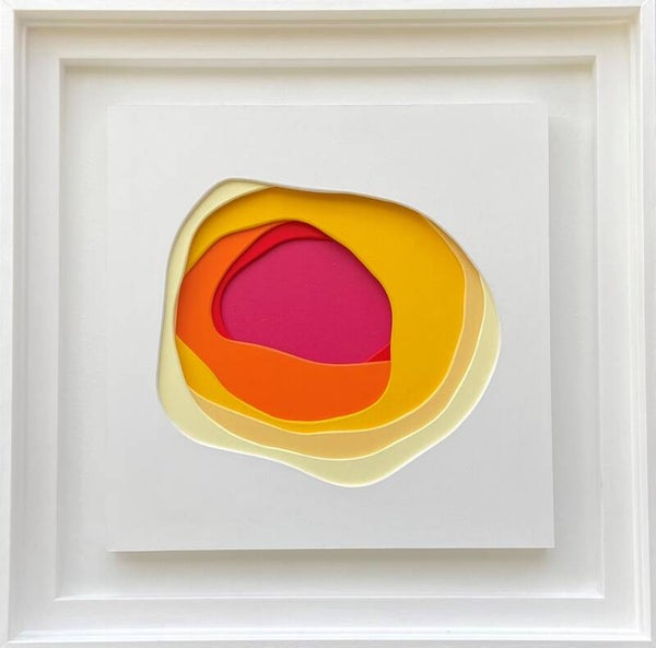 3D oranje/geel/rose