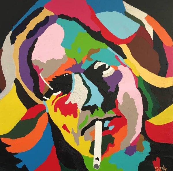 Canvas Arjan acryl 100x 100 cm (verkocht)