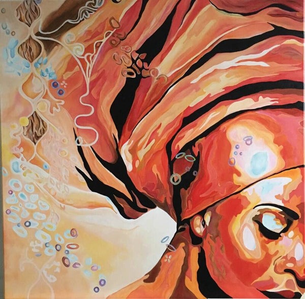 Canvas schilderij Couleur lady 80x80 cm (verkocht)