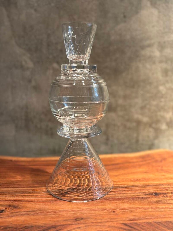 Kandelaar glas wit (23 cm)