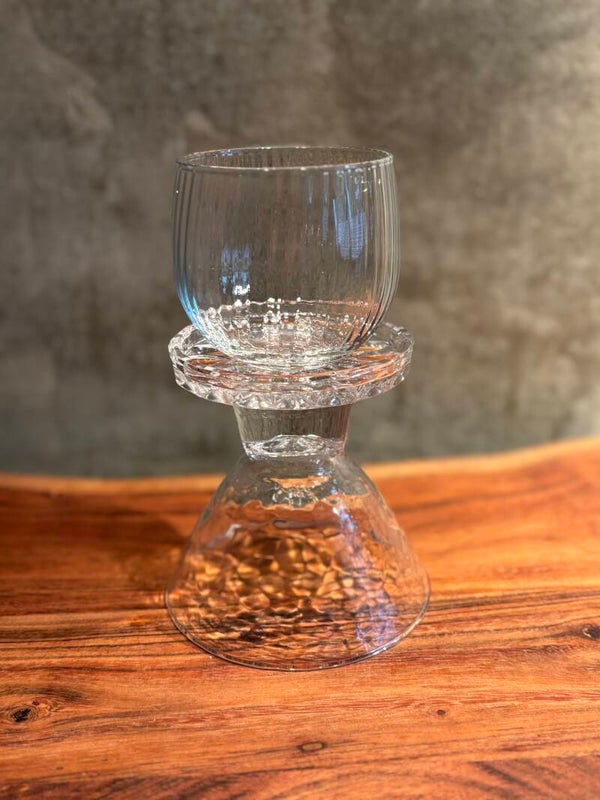 Kandelaar glas wit - variabel (17 cm)