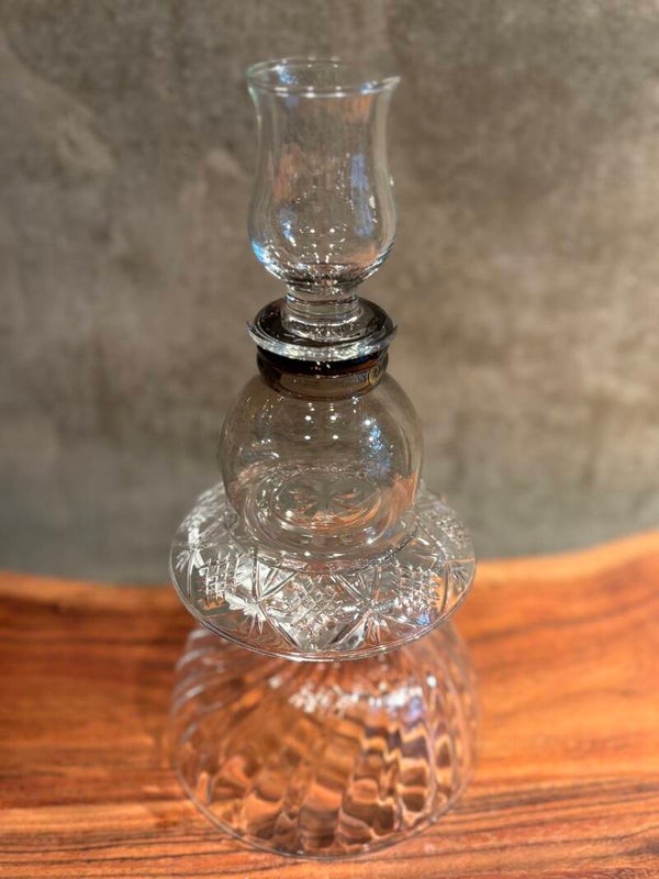 Kandelaar glas wit/bruin (24 cm)