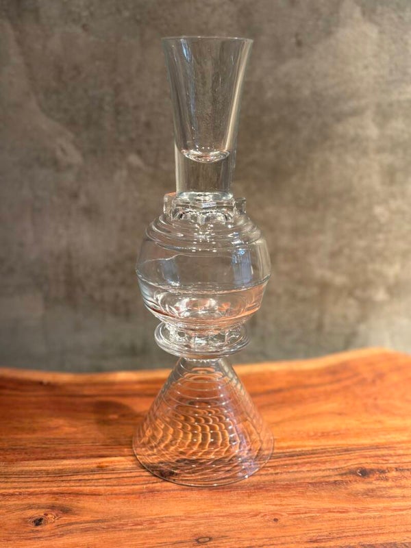 Kandelaar glas wit (25 cm)