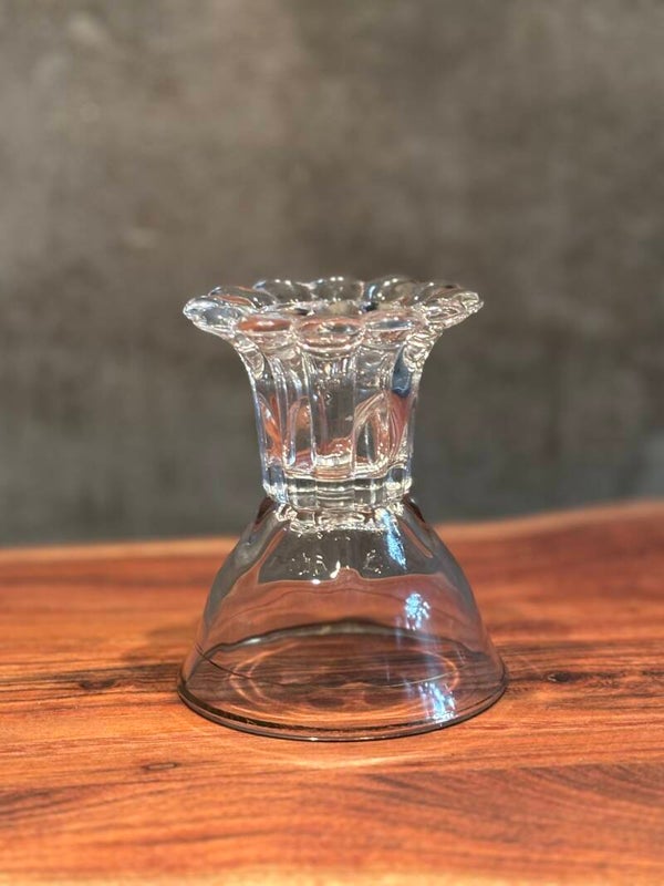 Kandelaar glas wit (12 cm)