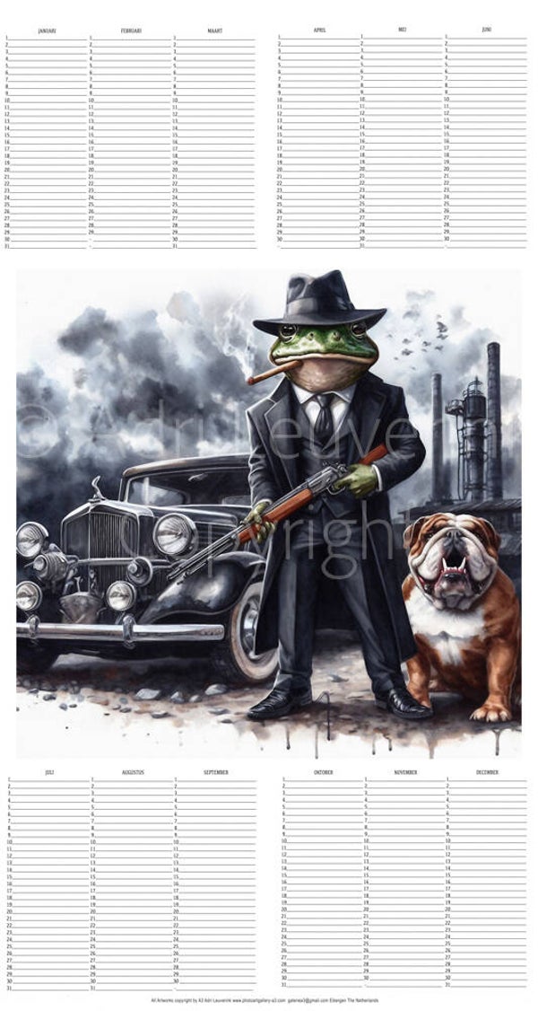 All in 1 Verjaardagskalender met kunst van A3 Gangsters 7 More 396