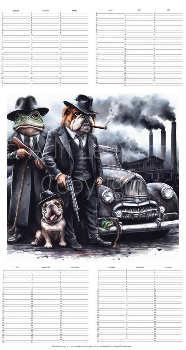 All in 1 Verjaardagskalender met kunst van A3 Gangsters 7 More 406