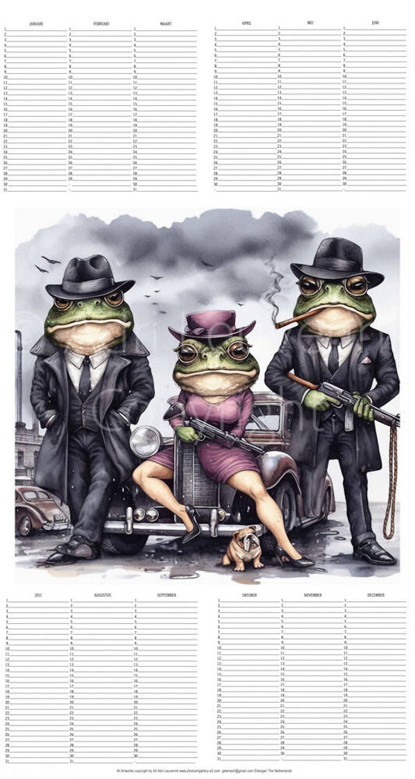 All in 1 Verjaardagskalender met kunst van A3 Gangsters 7 More 452