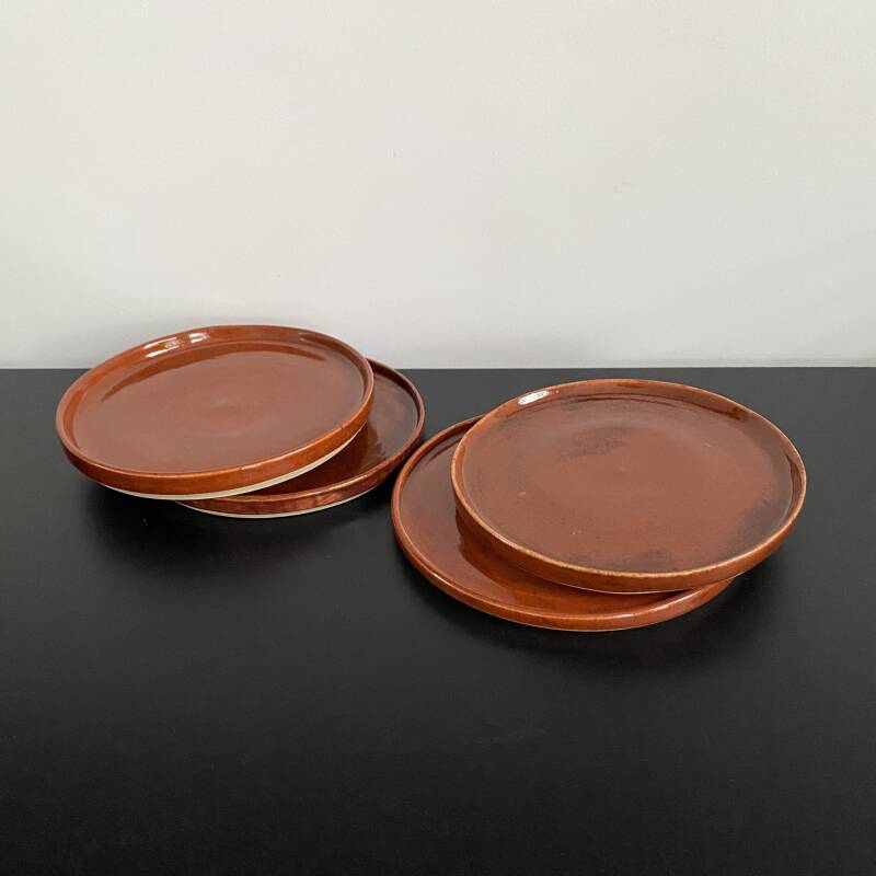 Maries Keramiek, gebaksschoteltjes, sienna