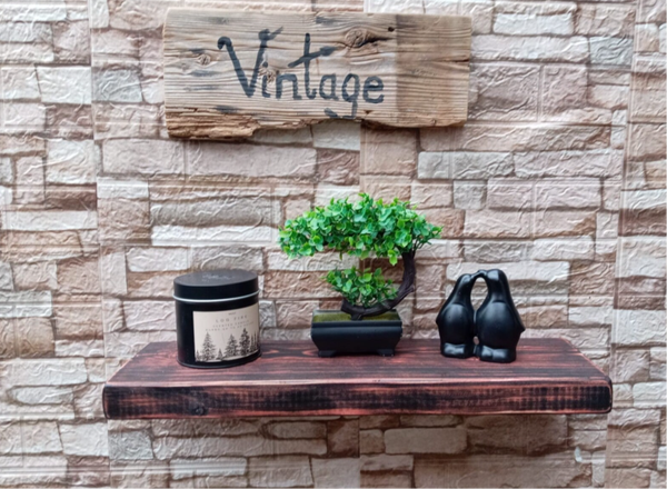 Retro rustic wooden shelf 6, 7 and 9inch with invisible supports.