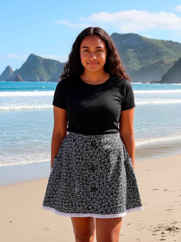Peace Print Skirt