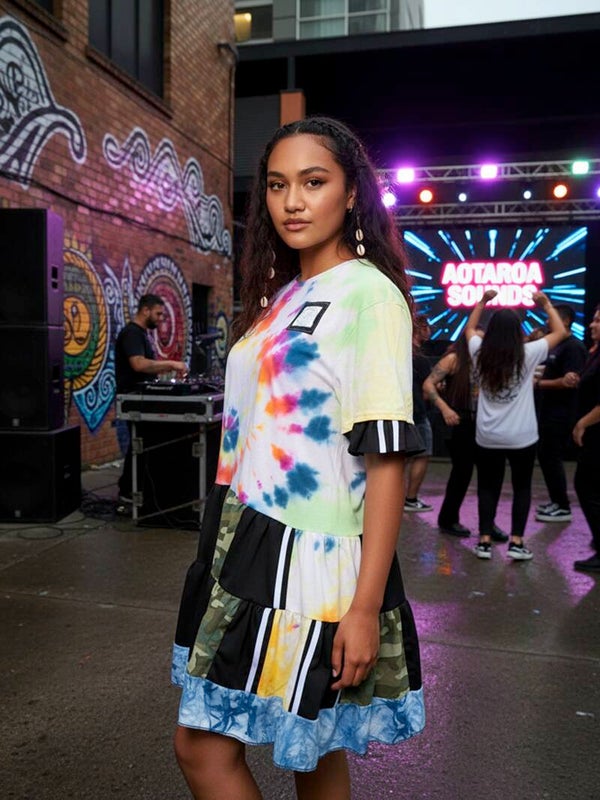 Dye and Patch T-Dress