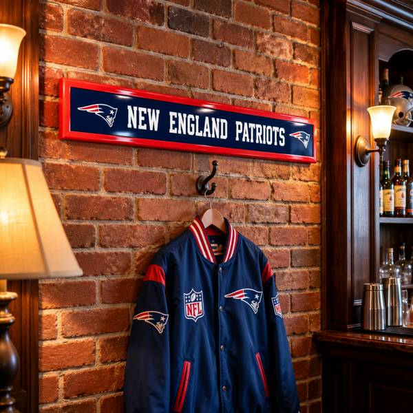 New England Patriots Wooden Sign – Handcrafted Football Wall Décor