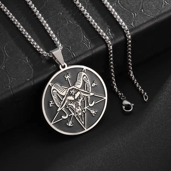 Black Goat Pentagram Pendant Necklace
