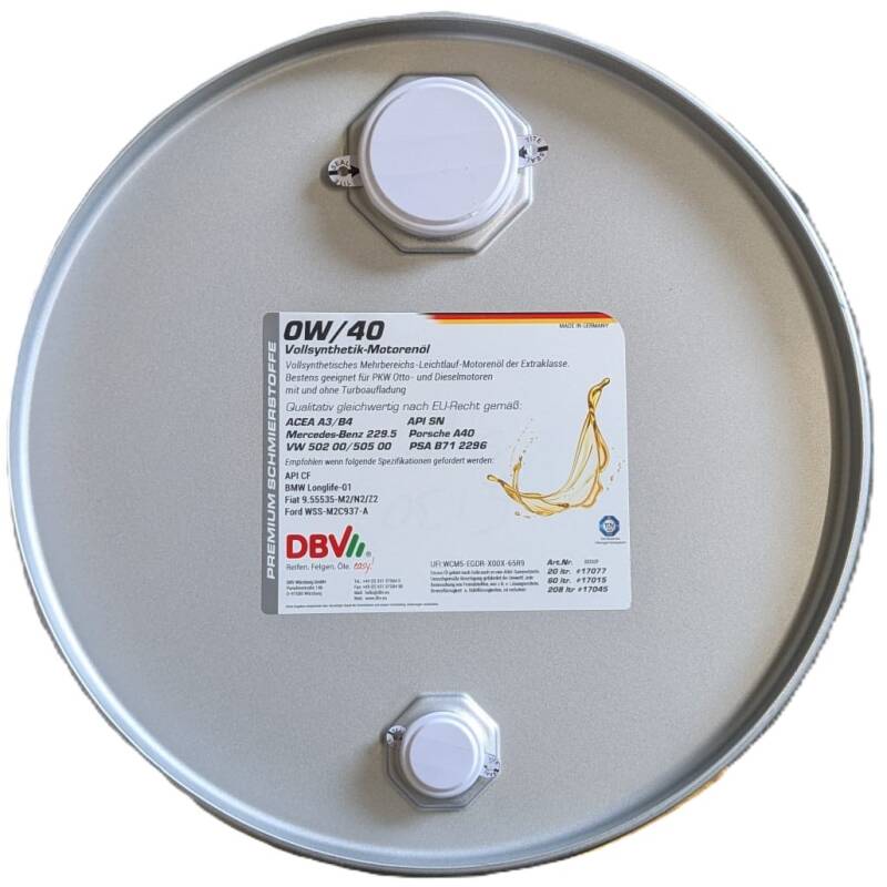 DBV 0W-40 DBV-VOLLSYNTHETIK-MOTORENÖL