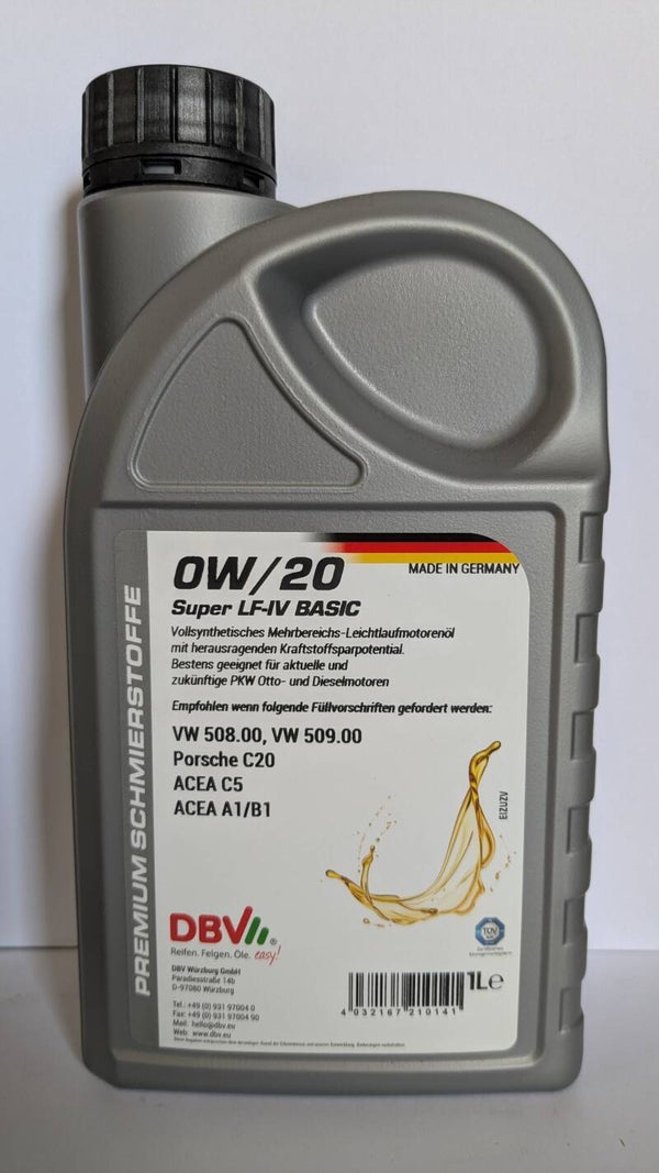 10 x 1Liter DBV 0W-20 SUPER LF-IV 508.00/509.00 BASIC