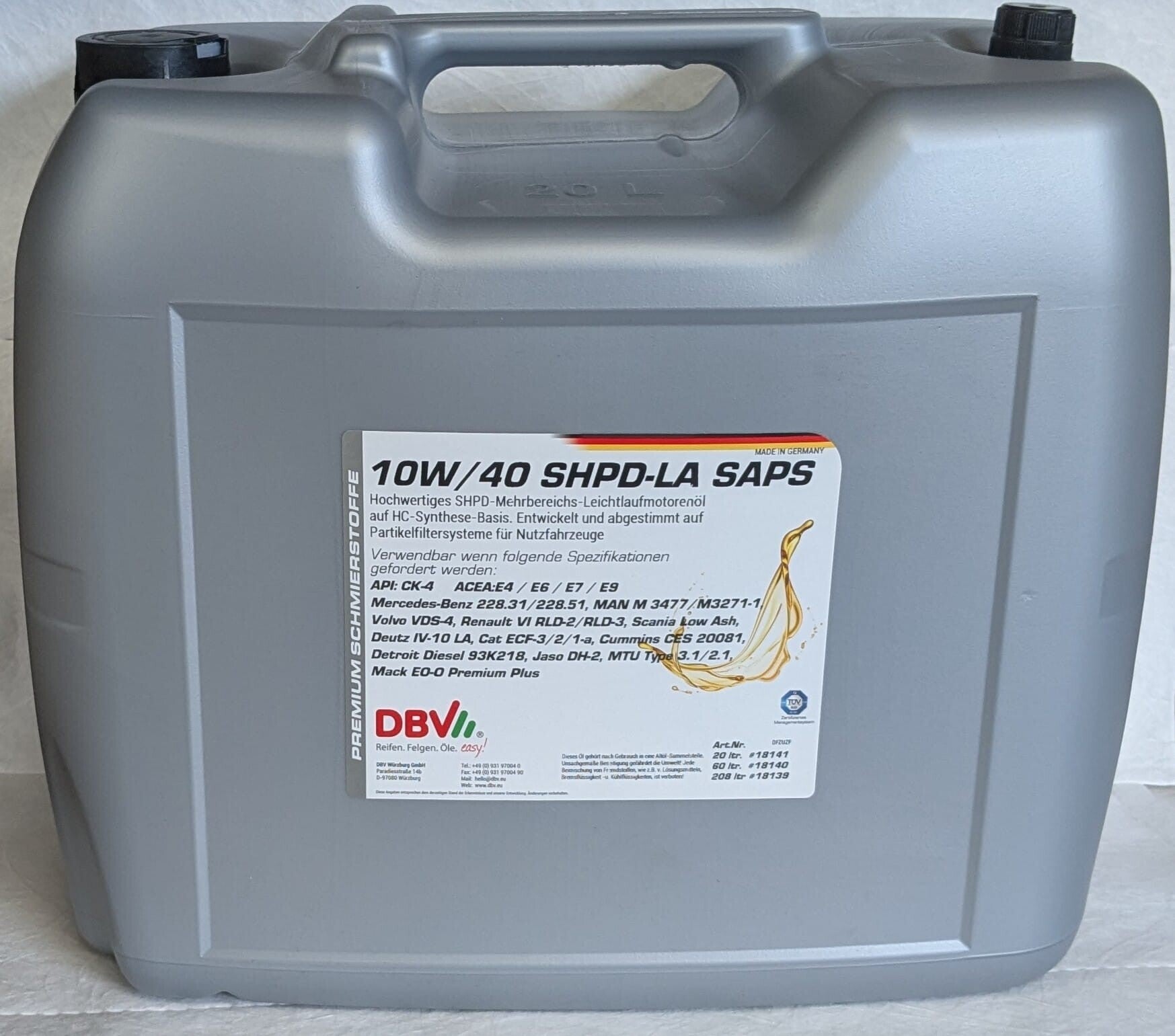 DBV 10W-40 SHPD-LA SAPS