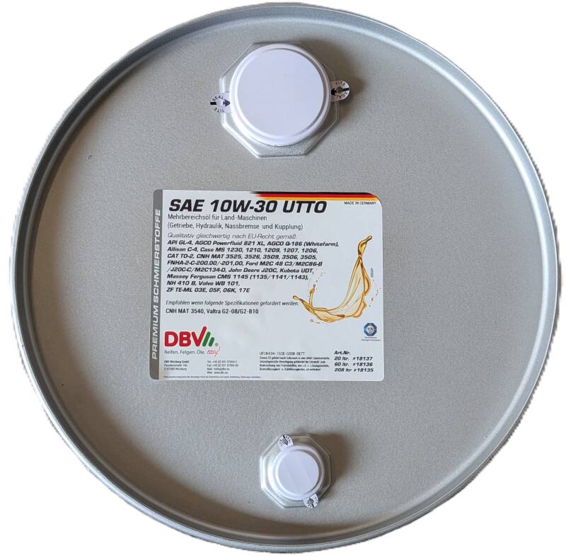 DBV 10W/30 UTTO-UNIVERSAL TRAKTORENÖL / GETRIEBEÖL U. HYDRAULIKÖL