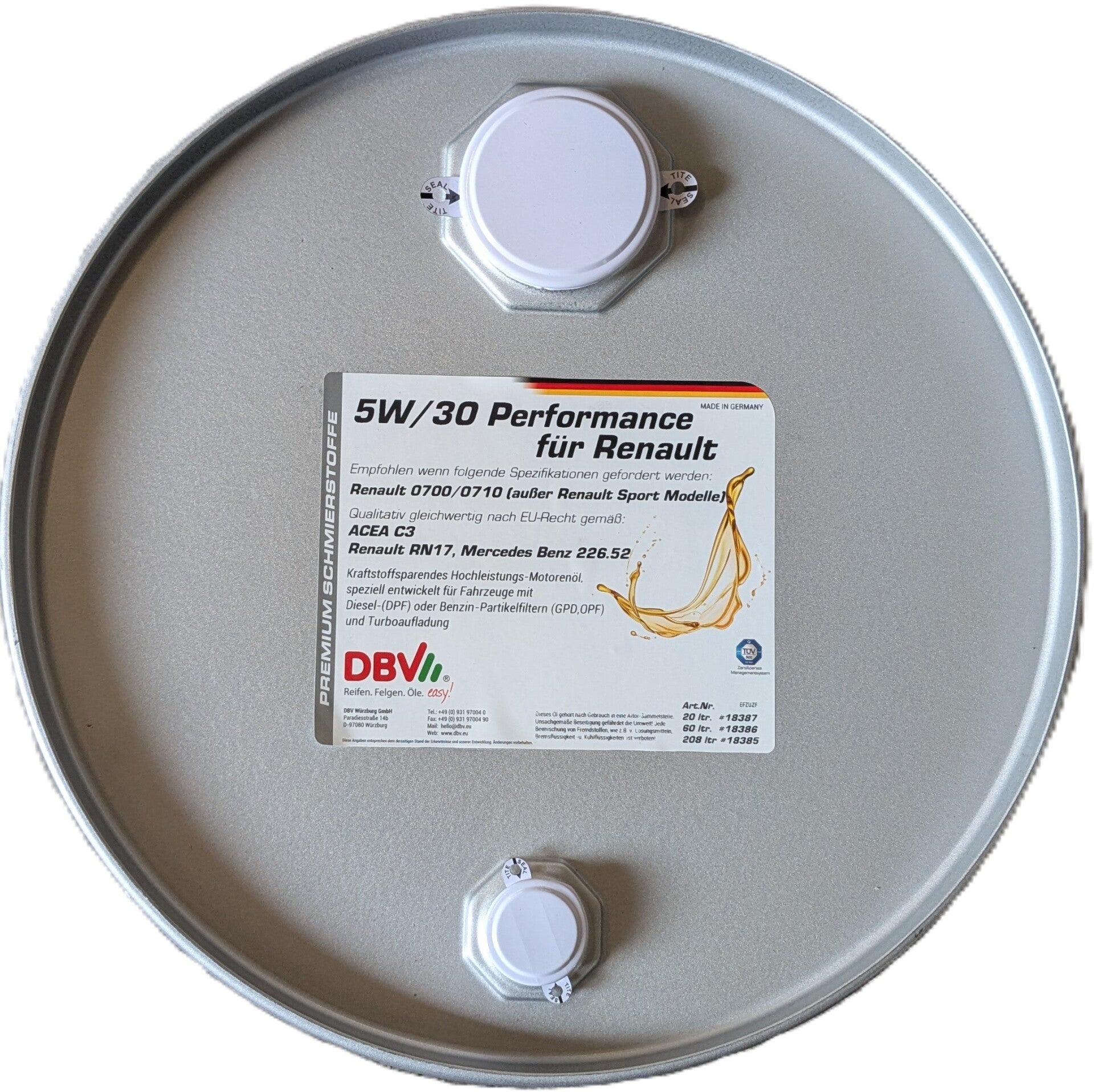 DBV 5W-30 PERFORMANCE FÜR RENAULT RN17