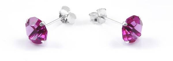925 Zilveren Fuchsia Stud Earrings – Ø 7 mm