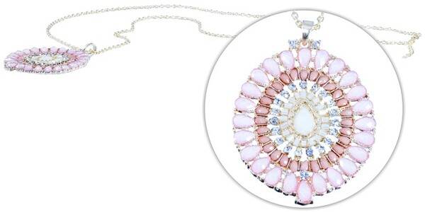 Ketting met Hanger “Pink” – Trendy Statement Ketting 60 x 55 mm